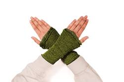 Aga's Own Warmers for Women – Fingerlose Handwärmer – Handschuhe für drinnen und draußen, fingerlose Handschuhe - Armwärmer - Goth Accessoires – Grün von Aga's Own