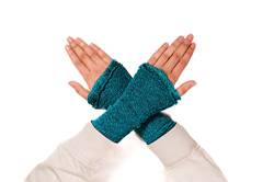 Aga's Own Warmers for Women – Fingerlose Handwärmer – Handschuhe für drinnen und draußen, fingerlose Handschuhe - Armwärmer - Goth Accessoires – Türkis von Aga's Own