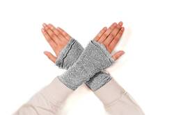 Aga's Own Warmers for Women – Fingerlose Handwärmer – Handschuhe für drinnen und draußen, fingerlose Handschuhe - Armwärmer - Goth Accessoires – Weiß von Aga's Own