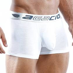 Agacio Herren Sexy Boxershorts, leichte Unterwäsche Weiß - Medium von Agacio