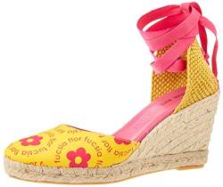 Agatha Ruiz de la Prada Damen Agatha 120 Keilsandale, Gelb, Blumen, Fuchsia, 40 EU von Agatha Ruiz de la Prada