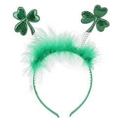 2 Stück Kleeblatt-Stirnband, Kunststoff-Kleeblatt-Stirnbänder, Feder-Haarband, Grünes Haar-Accessoire Für Frauen Und Mädchen von Agatige