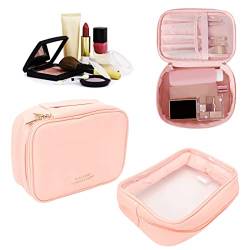 2 Stück Make-up-Aufbewahrungstasche, große Kapazität, wasserdicht, rosa, tragbare Kosmetiktasche für Reisen zu Hause von Agatige