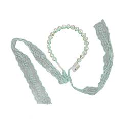 Grünes Spitzenband-Stirnband, Geschwungenes Perlen-Elegantes Leuchten-Stirnband, Haarband, Hochzeits-Kopfschmuck Für Mädchen Und Frauen von Agatige