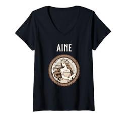 Damen Aine Alte keltische und irische Göttin des Sommers und der T-Shirt mit V-Ausschnitt von Agema-Bekleidung