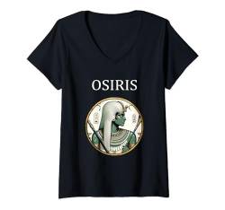 Damen Osiris, altägyptischer Gott der Toten T-Shirt mit V-Ausschnitt von Agema-Bekleidung