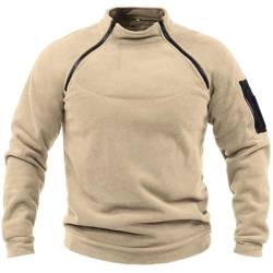 Herren Tactical Fleece Pullover Jacke Army Combat Sweatshirt Military Athletic Sport Jumper Tops Winddichte Pullover Freizeit Zip Top ohne Kapuze (12,XXL,XXL) von Agess