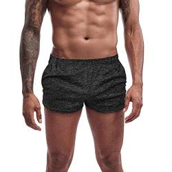 Agilelin Herren Sporthose,Fitness Hose Gym Shorts,Trainingshose kurz mit Tasche,Quick Dry (schwarz, mit Tasche,L) von Agilelin