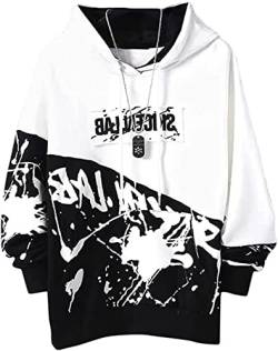 Agiyenna Herren Techwear Japanischer Harajuku Kapuzenpullover Hip Hop Streetwear Urban Hoodie von Agiyenna