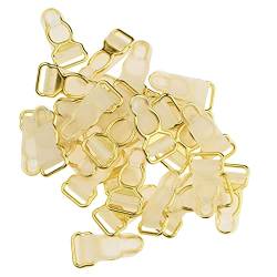 Agoky 30/50Pcs Korsett Bein Strumpfband Gürtel Clip aus Kunststoff Strumpfband Klemmen Gurtband Clips Strumpfhalter Riemen Clips Golden One Size von Agoky