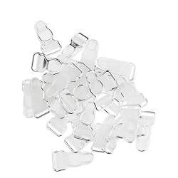 Agoky 30/50Pcs Korsett Bein Strumpfband Gürtel Clip aus Kunststoff Strumpfband Klemmen Gurtband Clips Strumpfhalter Riemen Clips Silber A One Size von Agoky