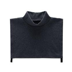 Agoky Damen Kragen Universal Abnehmbare Hälfte Unterhemd Shirt Bluse Tops aus Baumwolle in Weiß/Schwarz/Grau Dunkelgrau Turtleneck One Size von Agoky