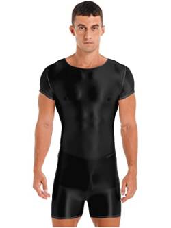 Agoky Herren Sport Body Stretch Bodysuit Shorty Nachtwäsche Tank Top und Shorts Termo Unterwäsche Sportbekleidung Schwarz B XL von Agoky