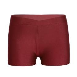 Agoky Mädchen Sport Shorts Turnhose für Kinder Kurze Hose Tights Leggings Fitness Tanzen Yoga Shorts Sporthose kurz Hot Pants Freizeit Training Burgundy Einfarbig 128-140 von Agoky