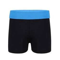 Agoky Mädchen Sport Shorts Turnhose für Kinder Kurze Hose Tights Leggings Fitness Tanzen Yoga Shorts Sporthose kurz Hot Pants Freizeit Training Hellblau&Schwarz 158-164 von Agoky