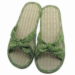 Agolu Flip Flops Bambus Damen Hausschuhe Frauen Zehentrenner Sommer Flip Flops aus Stroh Pantoletten Paare Natürliche Sandalen Grün 37 von Agolu