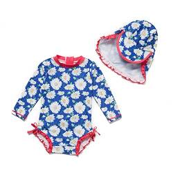 Agreeone Baby Mädchen Sonnenanzug Einteilige Bademode Kleinkind UV UPF 50+ Badeanzug mit Hut von Agreeone