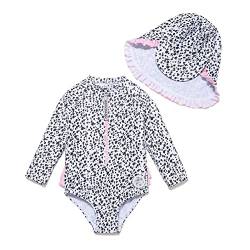 Agreeone Kleinkind Mädchen Sonnenanzug Einteiliger Badeanzug Baby UV UPF 50+ Rash Guard mit Hut von Agreeone