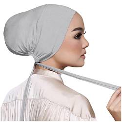Frauen Casual Solid Color Multicolor Elastische Bandage Lace Up Bottom Muslim Hijab Stirnband Samt Schwarz von Ahagogo