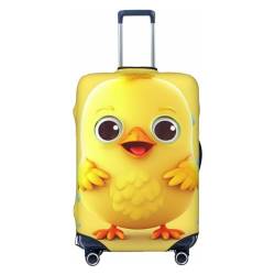 Ahdyr Gepäckabdeckung mit gelbem Huhn-Motiv, elastisch, waschbar, Kratzfest, Reisekoffer-Schutz, Gepäckhüllen für 18–32 Zoll Gepäck von Ahdyr