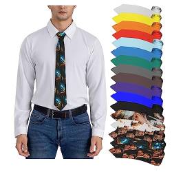Ahdyr Individuelle Krawatte, lustige Krawatten, modischer Gentleman, personalisierte Foto-Krawatte, originelle Krawatte zum Vatertag, mehrfarbig von Ahdyr