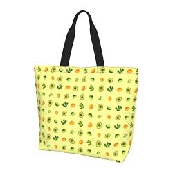 Ahdyr Obst Avocado Orange Damen Handtasche Casual Große Kapazität Einkaufstasche Mode Schultertasche Arbeitstasche Brieftasche von Ahdyr