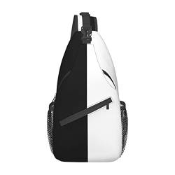 Ahdyr Schwarz-weißer Umhängetasche, Umhängetasche, lässige Sporttasche, Reisetasche, Outdoor-Wander-Tagesrucksack für Männer und Frauen von Ahdyr