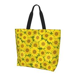 Ahdyr Sommer-Sonnenblumen-Damenhandtasche, lässig, große Kapazität, Einkaufstasche, modische Schultertasche, Arbeitstasche, Geldbörse von Ahdyr