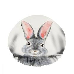 Doppelte wasserdichte Duschhaube Cuteffy Grey Rabbit Pink Ears Bunny Animal wiederverwendbarer Mode-Duschhut für Frauen Beauty, BathHair Spa, Home Hotel Travel Use von Ahdyr