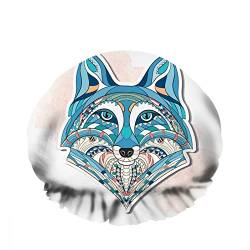 Doppelte wasserdichte Duschhaube Fox Art Icon Maske Verzierter Streifen Cartoon-Kopf Wiederverwendbarer Mode-Duschhut Für Frauen Beauty, BathHair Spa, Home Hotel Travel Use von Ahdyr