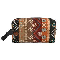 Kulturbeutel für Damen und Herren, wasserdichte Kosmetiktasche, Reise, Make-up-Tasche, Organizer mit Griff, ethnische Boho-Tribal-Art-Aufbewahrungstasche von Ahdyr