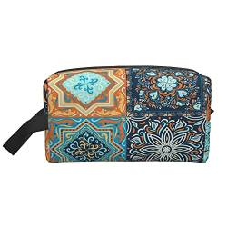 Kulturbeutel für Damen und Herren, wasserdichte Kosmetiktasche, Reise-Make-up-Tasche, Organizer mit Griff, Boho-Mandala-Aufbewahrungstasche von Ahdyr