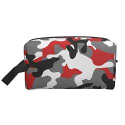 Kulturbeutel für Damen und Herren, wasserdichte Kosmetiktasche, Reise-Make-up-Tasche, Organizer mit Griff, Camouflage-Aufbewahrungstasche von Ahdyr