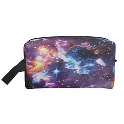 Kulturbeutel für Damen und Herren wasserdichte Kosmetiktasche Reise Make-up Tasche Organizer mit Griff Nebulae Galaxy Star Space Universe Aufbewahrungstasche von Ahdyr