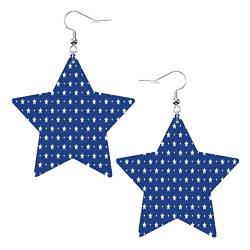 Mit Sternen. Ohrringe aus Kunstleder mit Sternen, für Teenager, Mädchen und Frauen, Tropfen-Ohrringe, Geschenk von Ahdyr