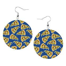 Pizza Slice Runde Ohrringe aus Kunstleder für Teenager-Mädchen und Frauen, Tropfen-Ohrringe, Geschenk von Ahdyr