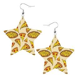 Pizza. Ohrringe aus Kunstleder mit Sternen, für Teenager, Mädchen und Frauen, Tropfen-Ohrringe, Geschenk von Ahdyr