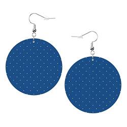 Punkt blau und weiß. Runde Ohrringe aus Kunstleder für Teenager-Mädchen und Frauen, Tropfen-Ohrringe, Geschenk von Ahdyr