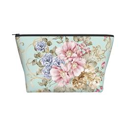 Tragbare Kosmetiktasche Blume Aquarell Blumen Frühling Make-up Tasche Reise Kulturtasche für Mädchen Frauen von Ahdyr