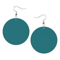 Winzige weiße Polka Dots Runde Kunstleder-Ohrringe für Teenager-Mädchen und Frauen, Tropfen-Ohrringe, Geschenk von Ahdyr