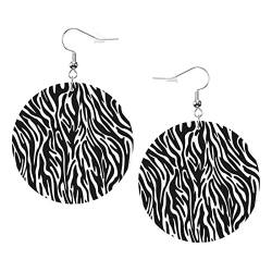 Zebra-Haut-Kunstleder-runde Ohrringe für Teenager-Mädchen-Frauen-Tropfen-Ohrringe-Geschenk von Ahdyr