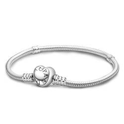 Ahokei Charm Armband Damen Charms Armband Silber 925, Damen Armband Damen Silber Schmuck Damen,Herz Armband mit Charms,Armband für Charms Können Hinzugefügt Werden,Geschenk für Frauen,Mädchen von Ahokei