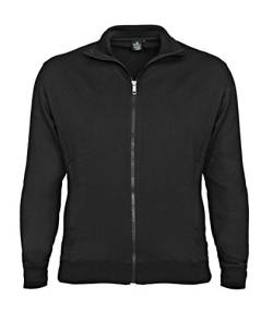 Schwarze Zip-Jacke von Ahorn Sportswear in Übergrößen bis 10XL, Größe:10XL von Ahorn Sportswear