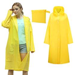 Ahsado Transparent Regenmantel Regenponcho Regencape Regenjacke für Damen und Herren Wasserdicht Wiederverwendbar Eva Regenbekleidung Regen Zubehör für Wandern Radfahren Camping und Reisen von Ahsado