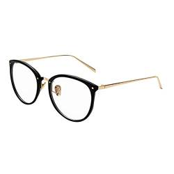 AiSi Damen vintage Retro Brille Eyewear One Size, Ohne Stärke, schwarz und Gold -002 von AiSi