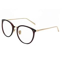 AiSi Damen vintage Retro Brille Eyewear One Size, Ohne Stärke (Dunkelbraun) von AiSi
