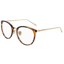 AiSi Damen vintage Retro Brille Eyewear One Size, Ohne Stärke (Leopard Mster) von AiSi