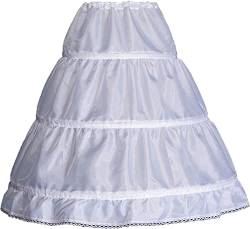 Aibaowedding Reifrock Mädchen Petticoat 3 Creolen Petticoat Reifrock Full Slip Blumenmädchen Krinoline Rock(Weiß,2-6 Jahre) von Aibaowedding