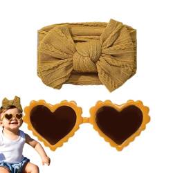 Aibyks Baby-Stirnband-Bögen,Baby-Bogen-Stirnbänder - Stirnbänder und Sonnenbrillen für Neugeborene,Weiche Nylon-Baby-Stirnbänder mit Sonnenbrille, Baby-Mädchen-Stirnbänder mit Schleife für von Aibyks