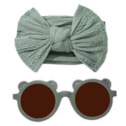 Aibyks Neugeborenen-Stirnband-Schleifen,Baby-Stirnband-Schleifen | Brillen und Stirnbänder für Babys - Weiche Nylon-Baby-Stirnbänder mit Sonnenbrille, Baby-Mädchen-Stirnbänder mit Schleife für von Aibyks